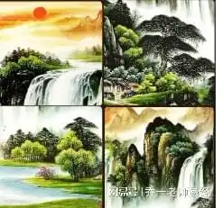 微信头像女招财山水画风