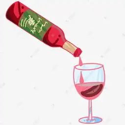  倒酒的酒瓶酒杯插画素材图片免费下载千库网