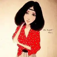  手绘插画头像韩国手绘唯美短发插画头像女生