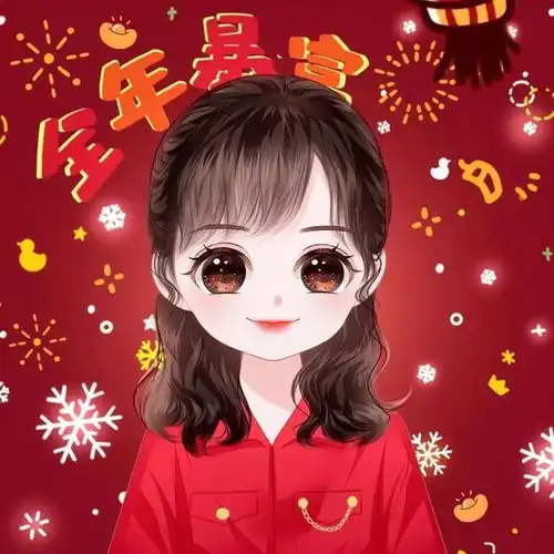  2022新年必备漫画头像,红红火火,喜庆又可爱