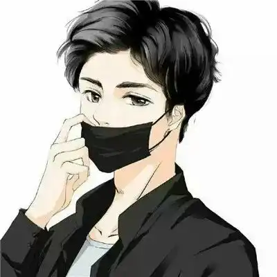 戴口罩头像女生手绘手表