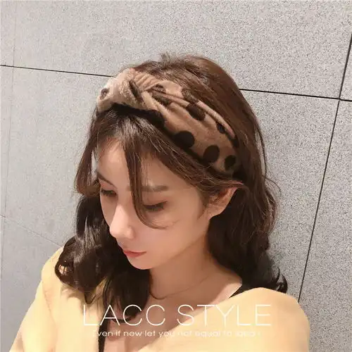  发卡2019新款秋冬季韩国豹纹发箍女时尚韩版头箍宽边百搭简约波点