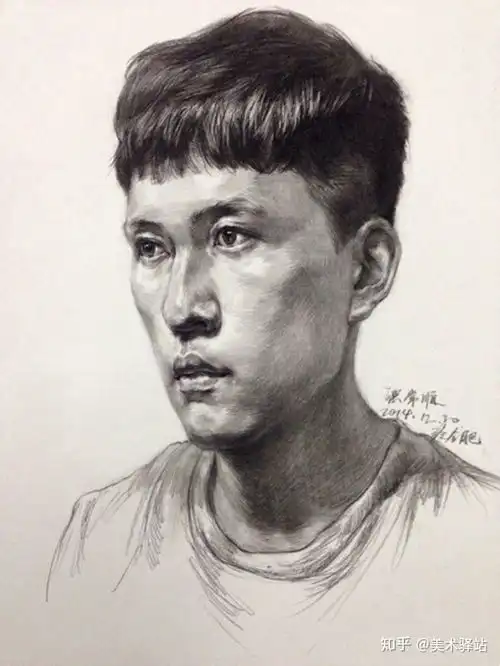  素描头像男青年步骤细节,不确定收藏一下嘛
