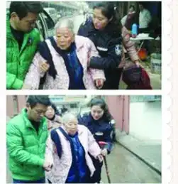  8旬老奶奶路上摔倒女警官停车扶起送回家