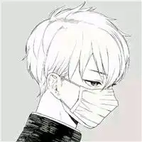 男士口罩卡通头像银发