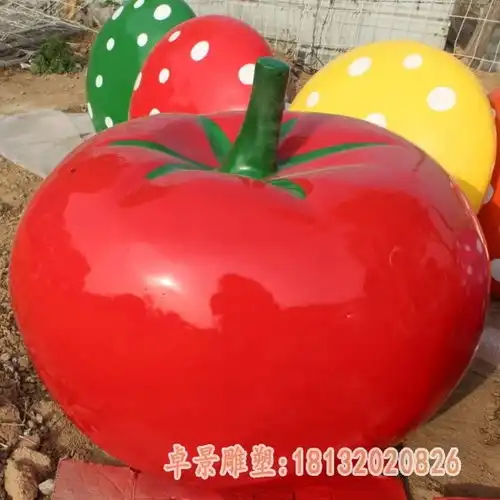  玻璃钢西红柿女孩卡通雕塑渭南树脂雕塑西红柿订制卓景雕塑