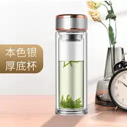 高档双层茶水杯分离玻璃隔热泡茶水杯男保温定制女士杯加厚便携式