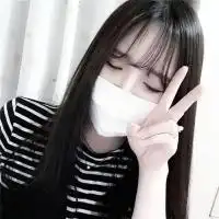  戴口罩女生头像萌形