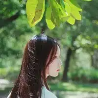  田野美女侧面头像图片唯美美女田野侧脸头像