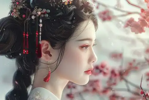  古典美女古风气质发型摄影图下载至来源处