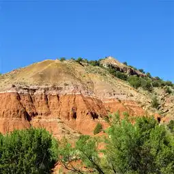  paloduro峡谷,徒步旅行,红砂岩,蓝色的天空,北得克萨斯州