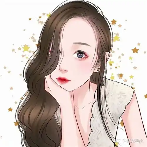成熟气质女头像手绘