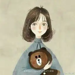  动漫卡通手绘小清新女头