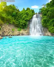  山水瀑布自然风景图片