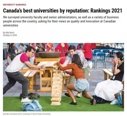  最新2021年麦考林加拿大最佳大学排名公布