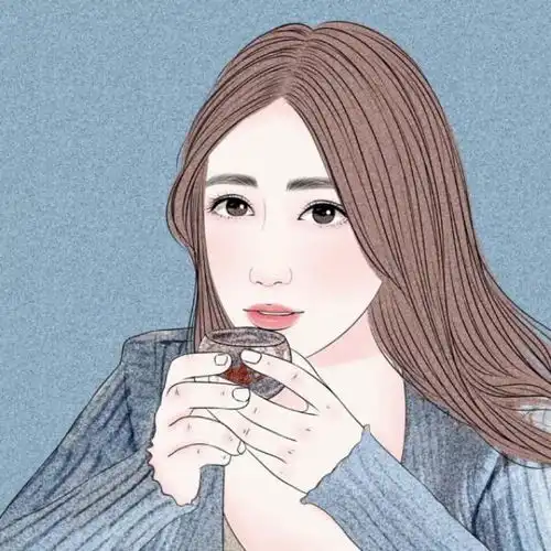 小清新头像女手绘