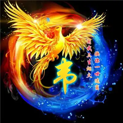  凤凰微信头像姓氏系列,红蓝火焰碰撞极品分享