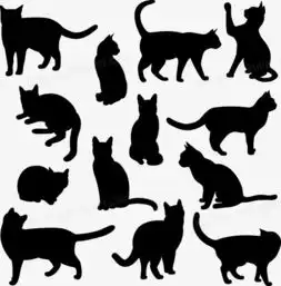  小猫剪影png图片素材免费下载ai格式熊猫办公