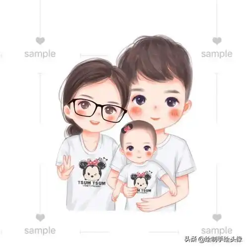  2022新年微信头像,一家三口亲子头像