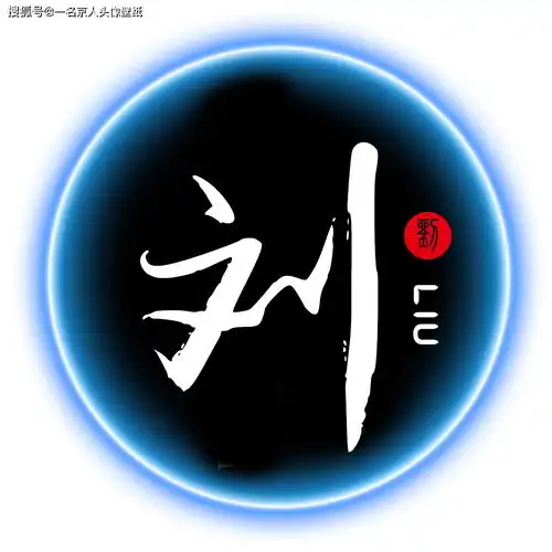  简约炫光姓氏头像,红蓝两色情侣专属,足足20张随你挑选