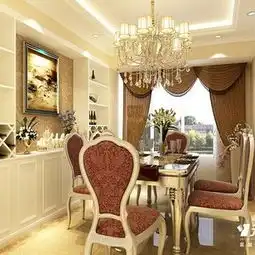  110m2三居室简欧风格餐厅背景墙效果图简欧风格酒柜图片