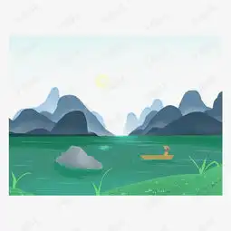  春天装饰边框山水远山png绿色海报边框素材图片免费下载高清psd千库网图片编号11915033