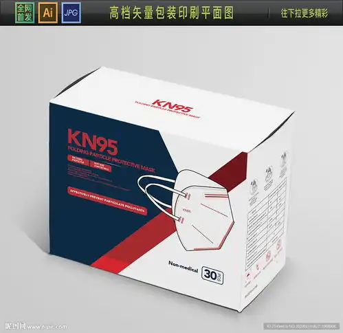  口罩包装平面图口罩设计图图片
