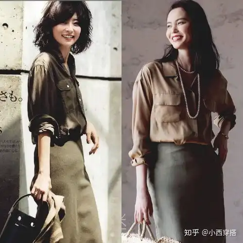  日系风格搭配出来的衬衫,是出了名的有高级感,超适合职场女性