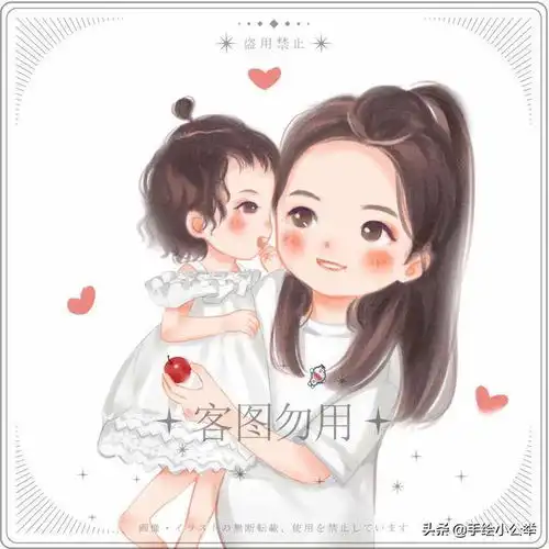  换个头像吧,一家四口五口萌娃卡通全家福头像,看着又可爱又好看