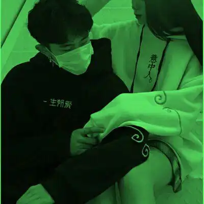  绿色头像情侣一对好看的情侣头像一男一女绿色系列