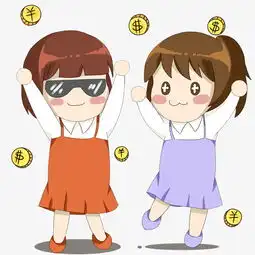  两个美女闺蜜撒币卡通手绘插画图片素材其他格式下载动漫人物大全