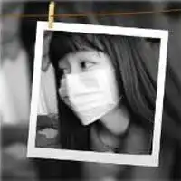 戴口罩头像女生手绘叫骂