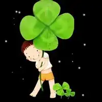  我想要一个小女孩手里拿着一片四叶草的头像,清晰一点的,急