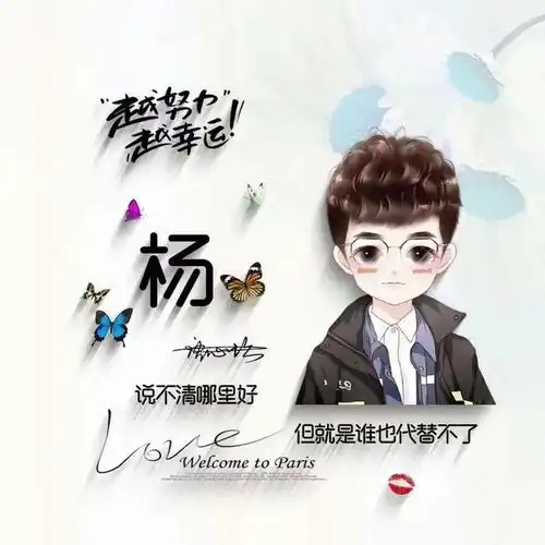  姓氏头像第521期,可爱卡通情侣个性签名头像,越努力越幸运