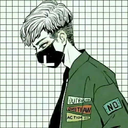  戴口罩的忧伤男人