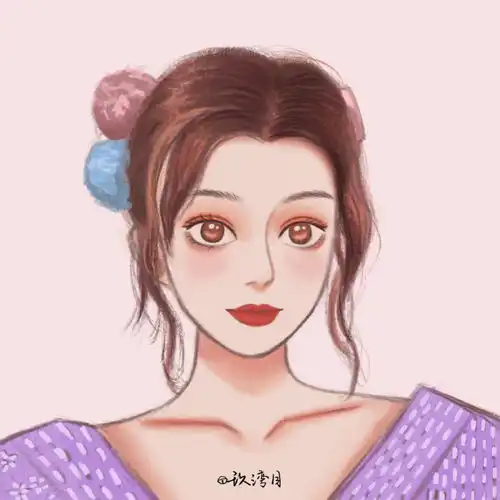 女生幸运头像图片手绘水