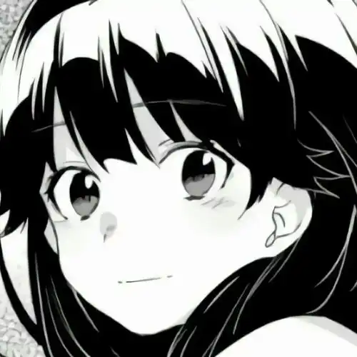  动漫头像黑白漫画风的可爱女头