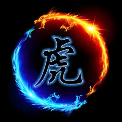  火龙姓氏头像,霸气的火焰龙两条中间加字图片