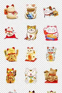 招财猫招财进宝财源猫咪吉祥海报png素材图片模板下载20.23mb动物大全自然