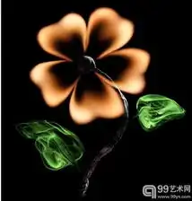  摄影艺术袅袅青烟与火焰的生命光芒