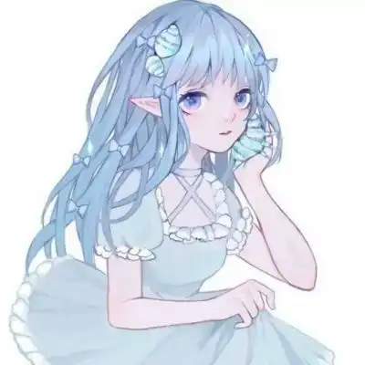  蓝色系小清新动漫女头