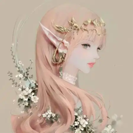  二次元手绘唯美插画女生头像,手绘美女非常的清晰的