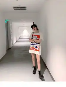  春夏ins网红抖音潮牌卡通小猪印花宽松短袖t恤上衣薄女p50中纺服饰v10四季星座网