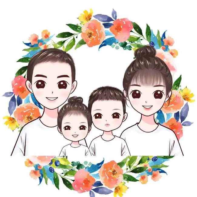  美满家庭头像,一家三口四口头像,温馨甜蜜