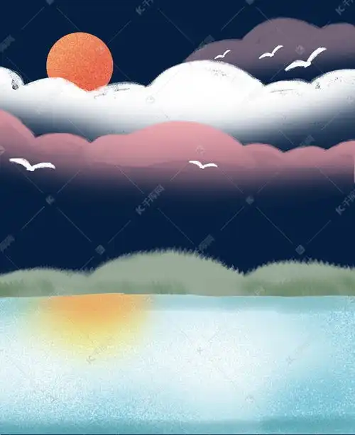  手绘唯美风景下载素材图片免费下载千库网