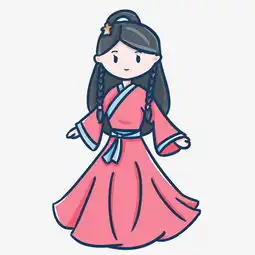  古风可爱手绘q版美少女跳舞图片素材其他格式下载动漫人物大全