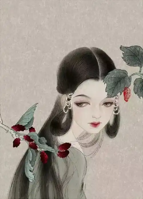  古典美人手绘她把词牌名画成美人每张都美得动人心弦