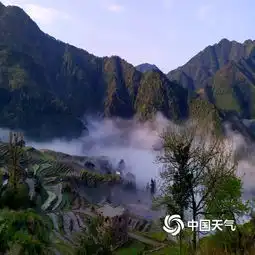  广西龙胜云雾缭绕山野风光如世外桃源