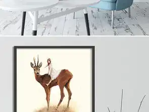  北欧风手绘油画风幸运女孩麋鹿背景装饰画图片设计素材高清ai模板下载3.35mb动物装饰画大全