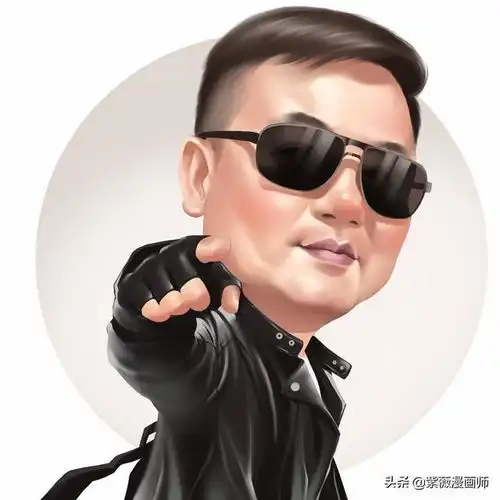  男士微信头像设计中年大叔真人手绘漫画头像新颖有创意